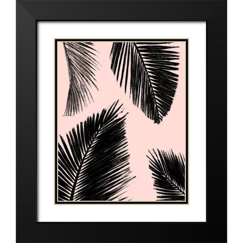 BarÃº Palm Pattern on Blush II Black Modern Wood Framed Art Print with Double Matting by Pinto, Patricia