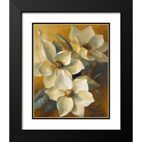 Magnolias Aglow at Sunset II Black Modern Wood Framed Art Print with Double Matting by Loreth, Lanie