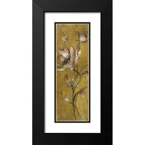 Translucent Poppies on Gold Black Modern Wood Framed Art Print with Double Matting by Loreth, Lanie