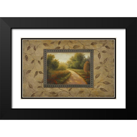 New Country Road Black Modern Wood Framed Art Print with Double Matting by Marcon, Michael