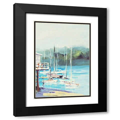 Bait Shack Black Modern Wood Framed Art Print with Double Matting by Slivka, Jane