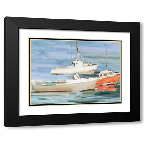 Atlantic Sailboats Black Modern Wood Framed Art Print with Double Matting by Slivka, Jane