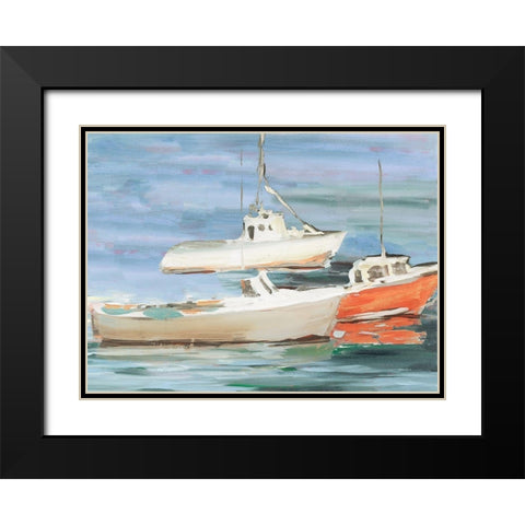 Atlantic Sailboats Black Modern Wood Framed Art Print with Double Matting by Slivka, Jane