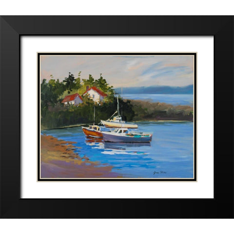 Sail Boats Black Modern Wood Framed Art Print with Double Matting by Slivka, Jane