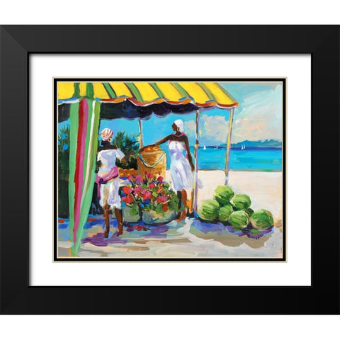 Tropical Fruits Black Modern Wood Framed Art Print with Double Matting by Slivka, Jane