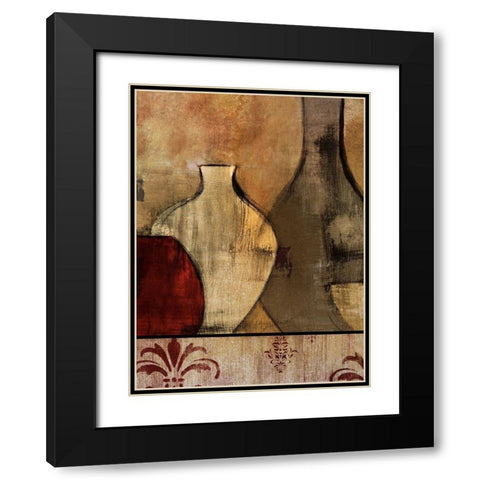 Glass Gathering with Red I Black Modern Wood Framed Art Print with Double Matting by Loreth, Lanie