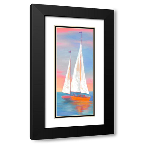 Sunset Sails Black Modern Wood Framed Art Print with Double Matting by Rhyan, Vivien