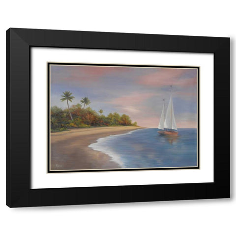 Tropical Beach I Black Modern Wood Framed Art Print with Double Matting by Rhyan, Vivien