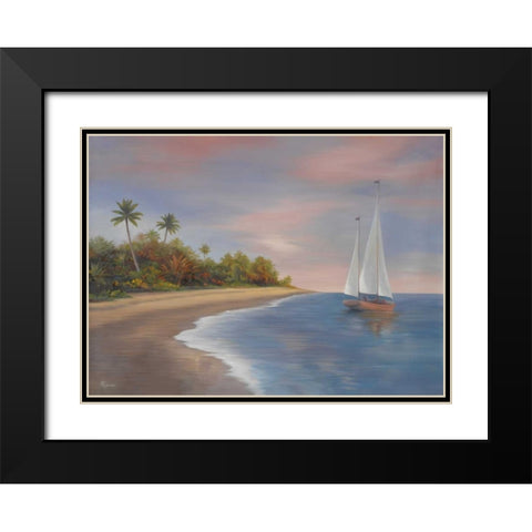 Tropical Beach I Black Modern Wood Framed Art Print with Double Matting by Rhyan, Vivien