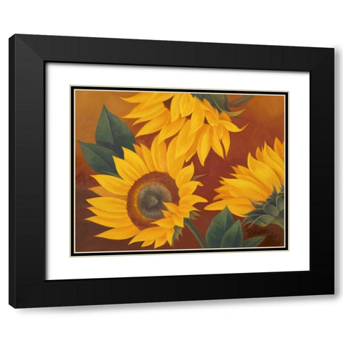 Sunflowers II Black Modern Wood Framed Art Print with Double Matting by Rhyan, Vivien