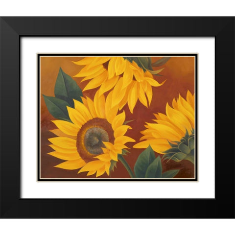 Sunflowers II Black Modern Wood Framed Art Print with Double Matting by Rhyan, Vivien