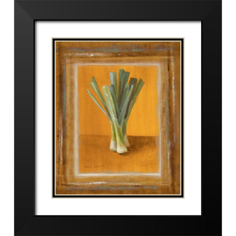 Leeks On Gold Black Modern Wood Framed Art Print with Double Matting by Loreth, Lanie