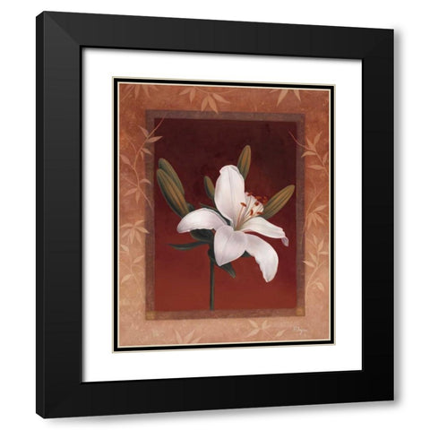 Tiger Lily Black Modern Wood Framed Art Print with Double Matting by Rhyan, Vivien