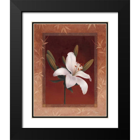 Tiger Lily Black Modern Wood Framed Art Print with Double Matting by Rhyan, Vivien