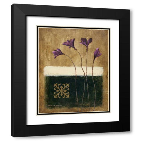 Color Field Blossom I Black Modern Wood Framed Art Print with Double Matting by Marcon, Michael
