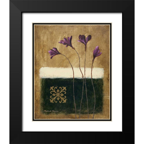 Color Field Blossom I Black Modern Wood Framed Art Print with Double Matting by Marcon, Michael