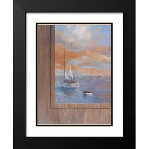 Sailing at Sunset I Black Modern Wood Framed Art Print with Double Matting by Rhyan, Vivien