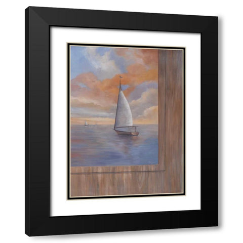 Sailing at Sunset II Black Modern Wood Framed Art Print with Double Matting by Rhyan, Vivien
