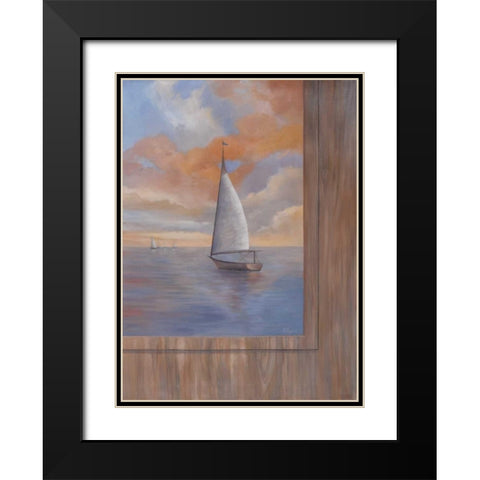 Sailing at Sunset II Black Modern Wood Framed Art Print with Double Matting by Rhyan, Vivien