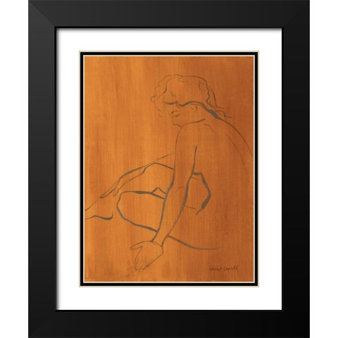 Seated Female Figure Black Modern Wood Framed Art Print with Double Matting by Loreth, Lanie