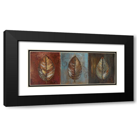 New Leaf Panel I Black Modern Wood Framed Art Print with Double Matting by Pinto, Patricia