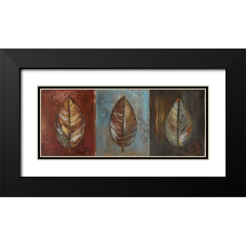 New Leaf Panel I Black Modern Wood Framed Art Print with Double Matting by Pinto, Patricia