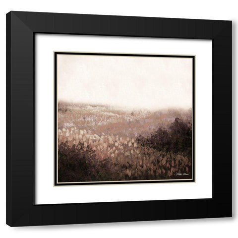 Field Garden Abstract Black Modern Wood Framed Art Print with Double Matting by Marcon, Michael