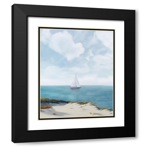 Shoreline Sailing II Black Modern Wood Framed Art Print with Double Matting by Rhyan, Vivien