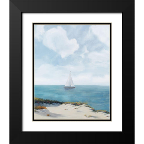 Shoreline Sailing II Black Modern Wood Framed Art Print with Double Matting by Rhyan, Vivien