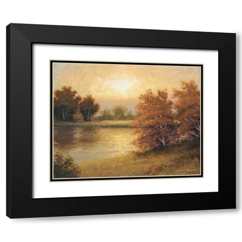 Rosemar Glow Black Modern Wood Framed Art Print with Double Matting by Marcon, Michael