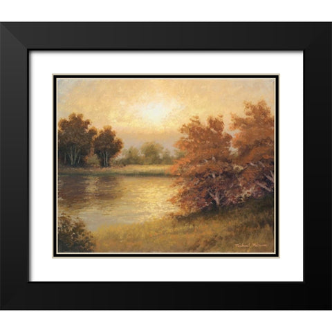 Rosemar Glow Black Modern Wood Framed Art Print with Double Matting by Marcon, Michael