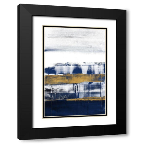 Midnight Gold Rain I Black Modern Wood Framed Art Print with Double Matting by Loreth, Lanie