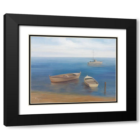 Northern Light Black Modern Wood Framed Art Print with Double Matting by Rhyan, Vivien