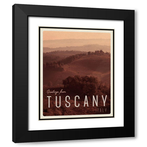 Greetings from Tuscany Black Modern Wood Framed Art Print with Double Matting by Lake, Shelley