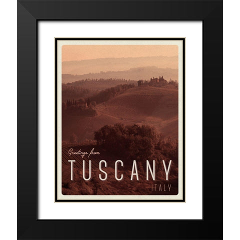 Greetings from Tuscany Black Modern Wood Framed Art Print with Double Matting by Lake, Shelley