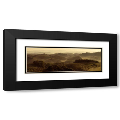 Sunrise Over Tuscany Black Modern Wood Framed Art Print with Double Matting by Lake, Shelley