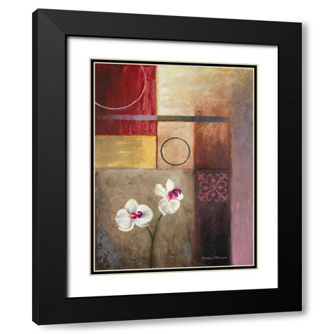 Flowers and Abstract Study I Black Modern Wood Framed Art Print with Double Matting by Marcon, Michael
