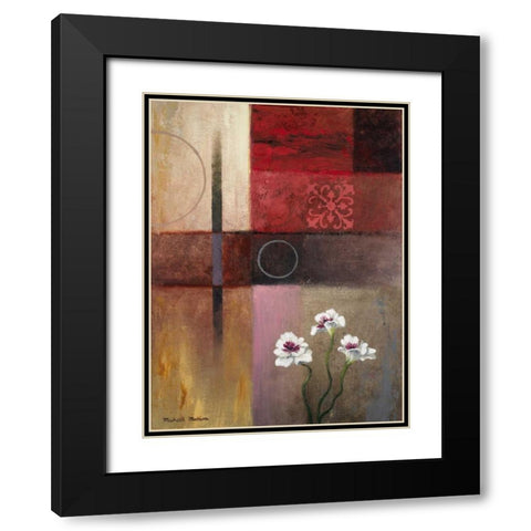 Flowers and Abstract Study II Black Modern Wood Framed Art Print with Double Matting by Marcon, Michael