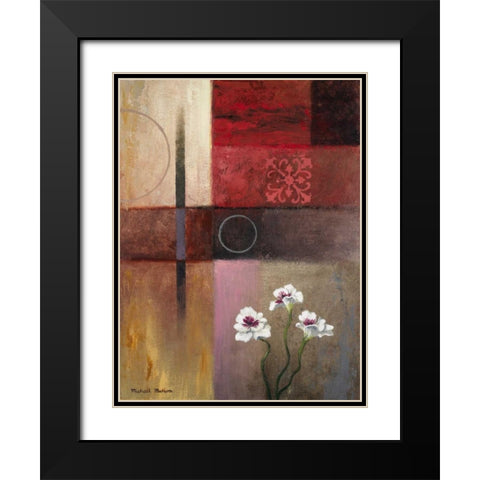 Flowers and Abstract Study II Black Modern Wood Framed Art Print with Double Matting by Marcon, Michael