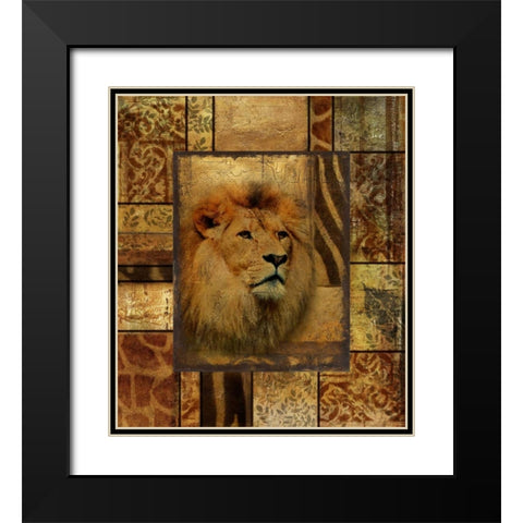 Decorative Safari II (Lion) Black Modern Wood Framed Art Print with Double Matting by Pinto, Patricia