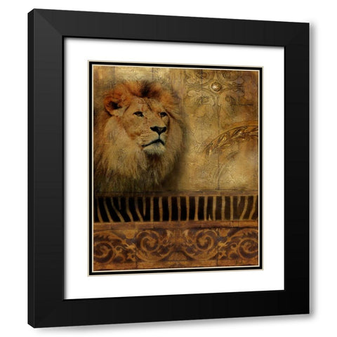 Elegant Safari IV Black Modern Wood Framed Art Print with Double Matting by Pinto, Patricia