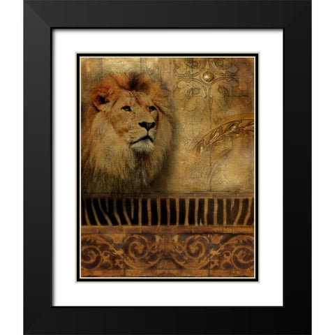 Elegant Safari IV Black Modern Wood Framed Art Print with Double Matting by Pinto, Patricia