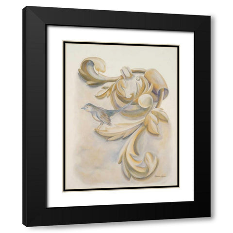 Seasons Crest II Black Modern Wood Framed Art Print with Double Matting by Hakimipour-Ritter