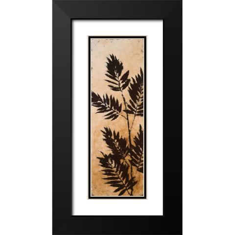 Leaves Silhouette II Black Modern Wood Framed Art Print with Double Matting by Loreth, Lanie