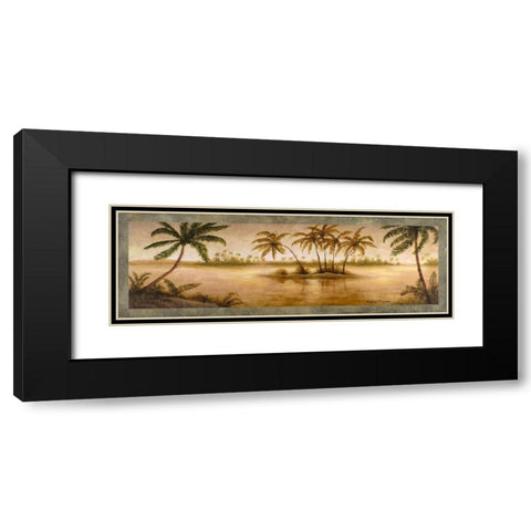 Golden Tropics I Black Modern Wood Framed Art Print with Double Matting by Marcon, Michael