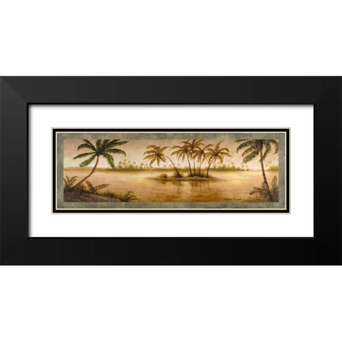Golden Tropics I Black Modern Wood Framed Art Print with Double Matting by Marcon, Michael