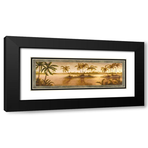 Golden Tropics II Black Modern Wood Framed Art Print with Double Matting by Marcon, Michael