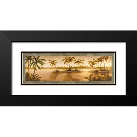 Golden Tropics II Black Modern Wood Framed Art Print with Double Matting by Marcon, Michael