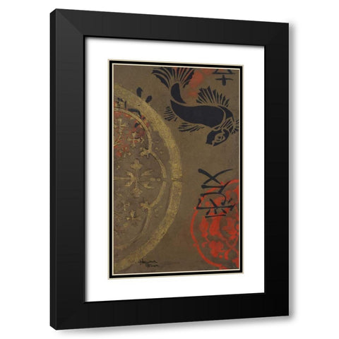 Koi Shield II Black Modern Wood Framed Art Print with Double Matting by Hakimipour-Ritter