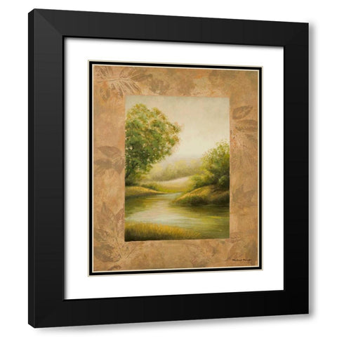 Northern Lake Black Modern Wood Framed Art Print with Double Matting by Marcon, Michael